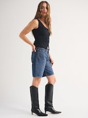 Abercrombie & Fitch Blue Lowrise Shorts - Image 4 of 6