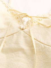 Hollister Yellow Lace Trim Button Through Mini Dress - Image 8 of 9