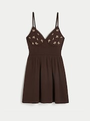 Hollister Brown Smocked Waist Mini Dress - Image 4 of 5