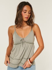 Hollister Tie Front Babydoll Top - Imagen 1 de 4