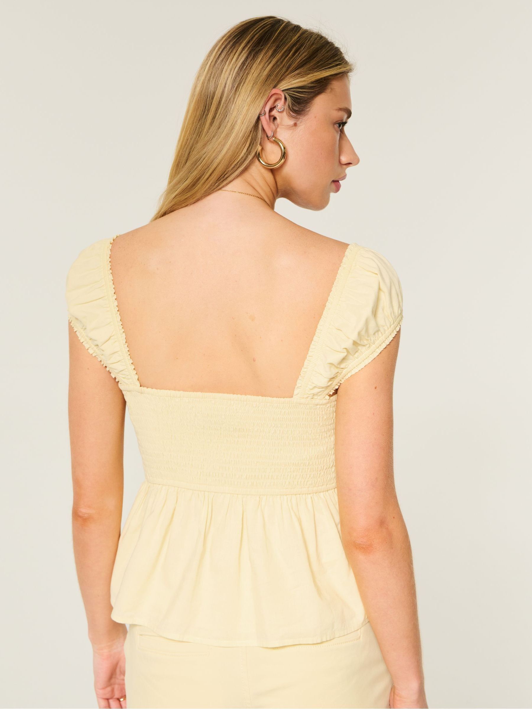 Buy Hollister Yellow V-Neck Pintuck Top from Next USA