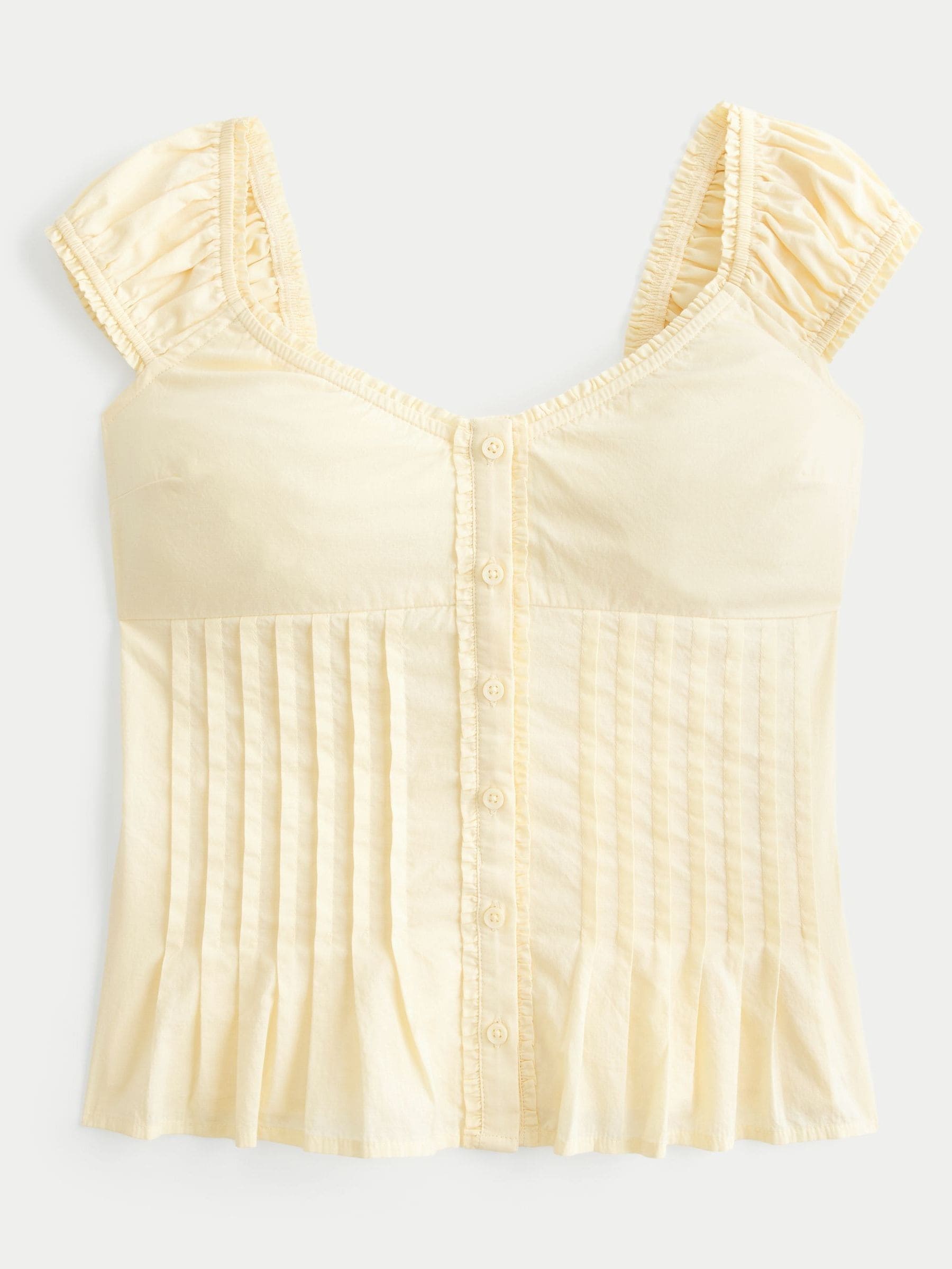 Buy Hollister Yellow V-Neck Pintuck Top from Next USA