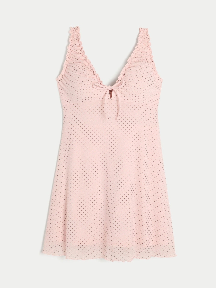 Hollister Pink Mesh Knitted Mini Dress - Image 1 of 1