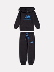 New Balance Black FT Stacked Logo Hoodie & Joggers Set - Image 1 of 3