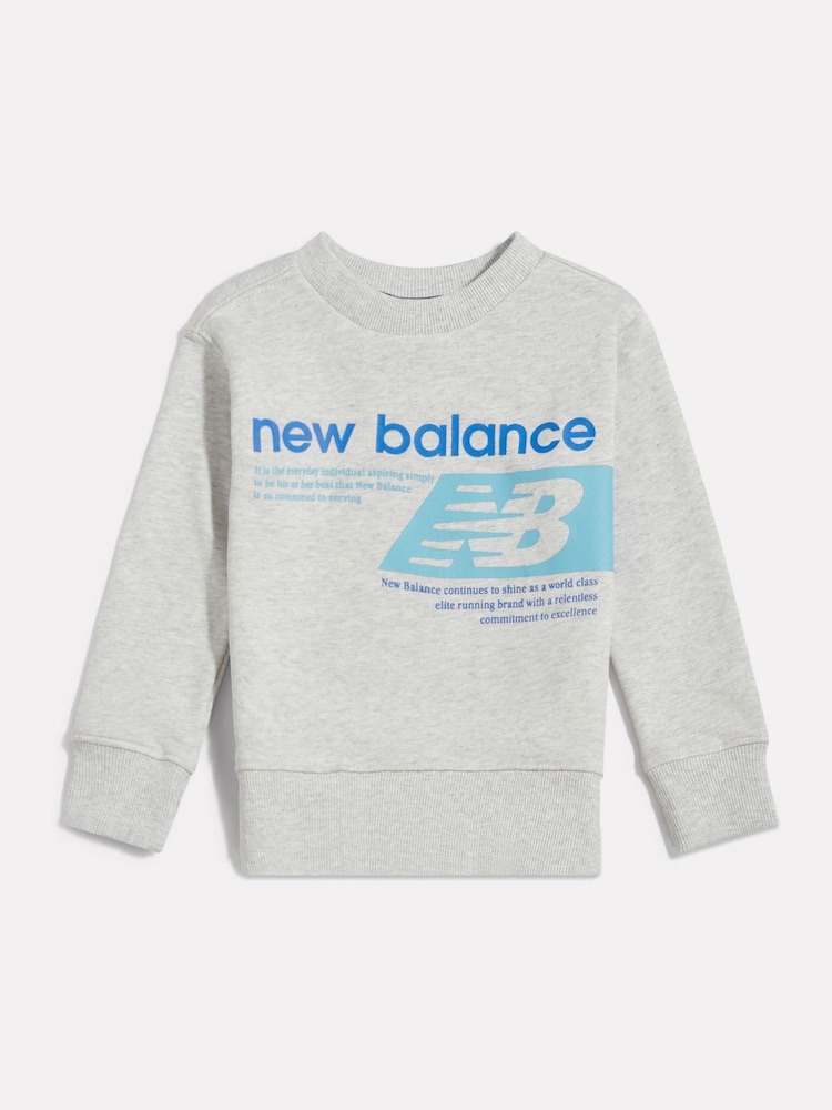 灰色 - New Balance Players Graphic FT Crew Neck Sweat Top - 圖片 1/3