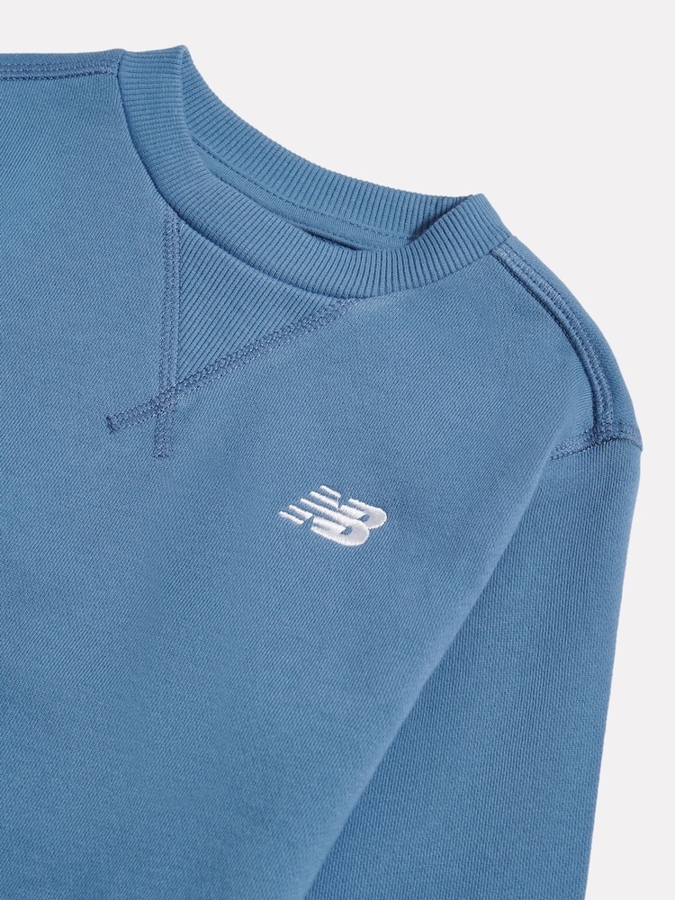 Синій - New Balance FT Small Logo Crew Neck Sweat Top - Image 3 of 3
