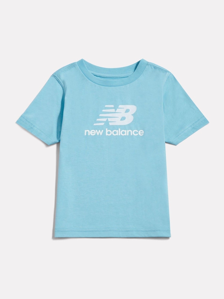 New Balance Sky Blue Stacked Logo T-Shirt - Image 1 of 3 New Balance Sky Blue Stacked Logo T-Shirt - Image 1 of 3