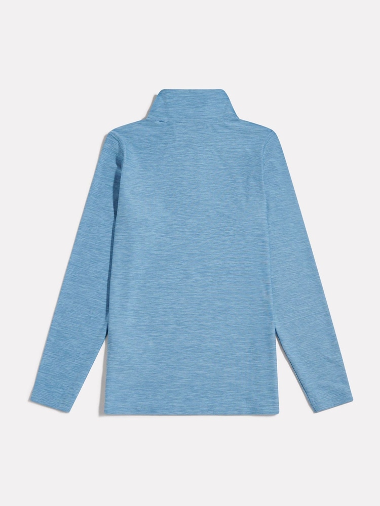 New Balance Light Blue Athletics Quarter Zip Funnel Sweatshirt - Image 2 of 3