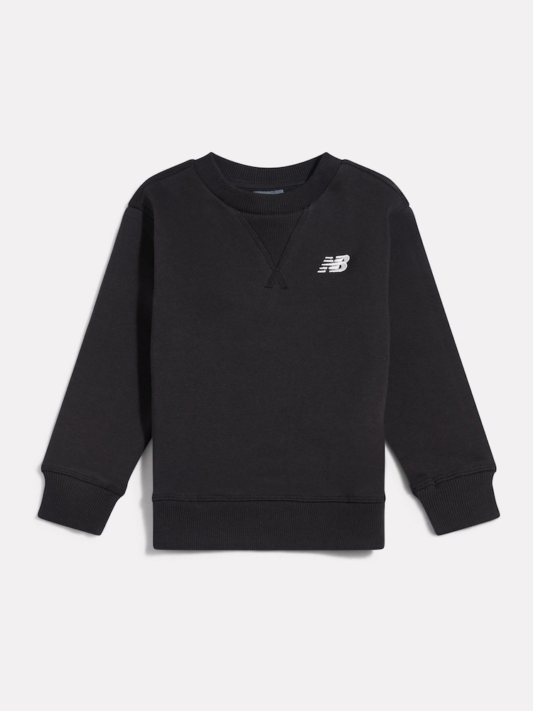 New Balance Black BB Small Logo Crew Neck Sweat Top - Image 1 of 3 New Balance Black BB Small Logo Crew Neck Sweat Top - Image 1 of 3