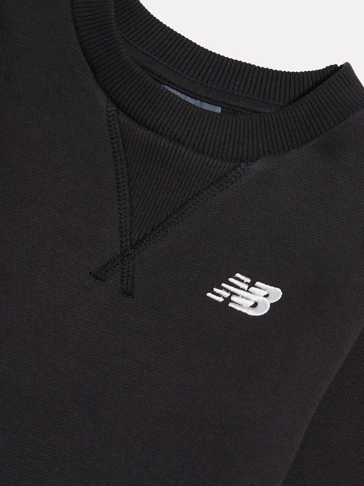 New Balance Black BB Small Logo Crew Neck Sweat Top - Image 8 of 8 New Balance Black BB Small Logo Crew Neck Sweat Top - Image 8 of 8