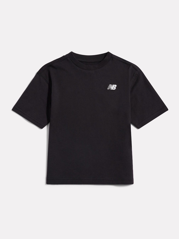 New Balance Black Small Logo Jersey T-Shirt - Image 1 of 3 New Balance Black Small Logo Jersey T-Shirt - Image 1 of 3