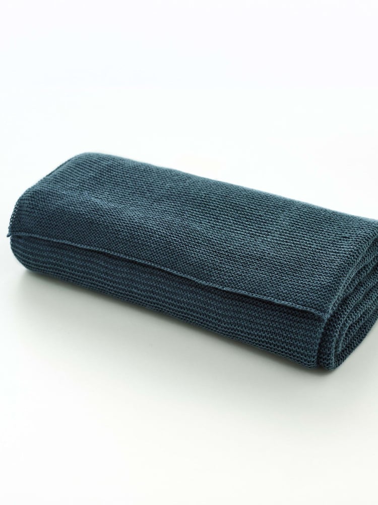 Deyongs Blue Saunton Stitch Throw - Image 5 of 5 Deyongs Blue Saunton Stitch Throw - Image 5 of 5