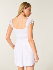 Hollister White Button Through Mini Dress - Image 2 of 4