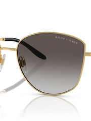 Ralph Lauren Gold The Vivienne Round Sunglasses - Image 3 of 5