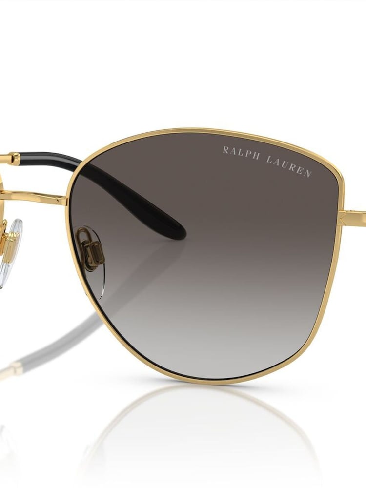 Ralph Lauren Gold The Vivienne Round Sunglasses - Image 4 of 4