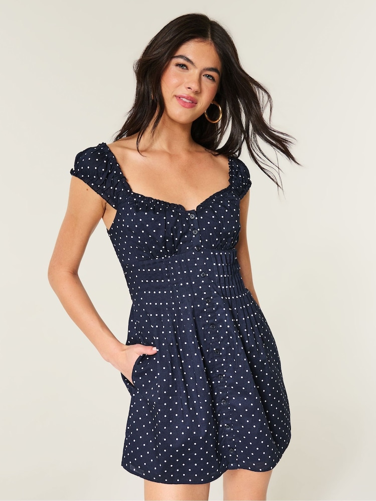 Hollister Button Through Mini Dress - Bild 1 von 4