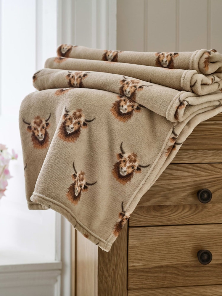 Deyongs Highland Cow Cosy Touch Comfort Throw - Image 1 of 5 Deyongs Highland Cow Cosy Touch Comfort Throw - Image 1 of 5