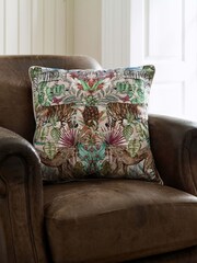 Deyongs Brown Mozambique Plush Velvet Printed Cushion - Image 1 of 6