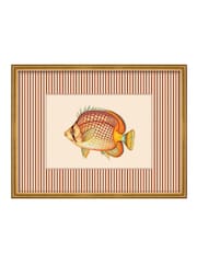 Brookpace Lascelles Red/Gold Tropical Fish I' Red Stripy Wall Art in Slim Frame - Image 1 of 4