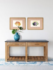 Brookpace Lascelles Red/Gold Tropical Fish I' Red Stripy Wall Art in Slim Frame - Image 2 of 4