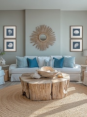 Brookpace Lascelles Blue/White Porcelain Scallop Shell Wall Art in Deep Frame - Image 1 of 4