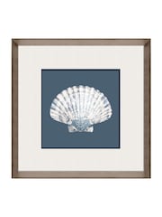 Brookpace Lascelles Blue/White Porcelain Scallop Shell Wall Art in Deep Frame - Image 2 of 4