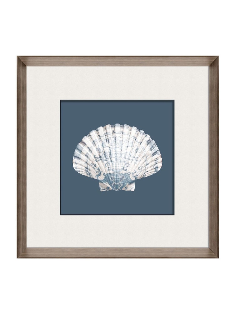 Brookpace Lascelles Blue/White Porcelain Scallop Shell Wall Art in Deep Frame - Image 2 of 4 Brookpace Lascelles Blue/White Porcelain Scallop Shell Wall Art in Deep Frame - Image 2 of 4