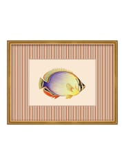 Brookpace Lascelles Red/Gold Tropical Fish II' Stripy Wall Art in Slim Frame - Image 1 of 4