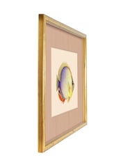 Brookpace Lascelles Red/Gold Tropical Fish II' Stripy Wall Art in Slim Frame - Image 3 of 4