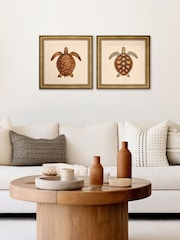 Brookpace Lascelles Brown/Gold Turtle 3' Coastal Wall Art - Image 1 of 4
