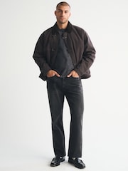 Abercrombie & Fitch Black Relaxed Straight Fit Jeans - Image 1 of 7