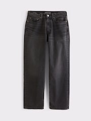 Abercrombie & Fitch Black Relaxed Straight Fit Jeans - Image 6 of 7