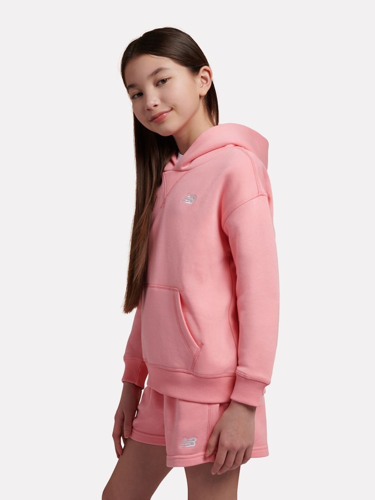New Balance Pink Small Brush Back Logo Hoodie - Image 2 of 8