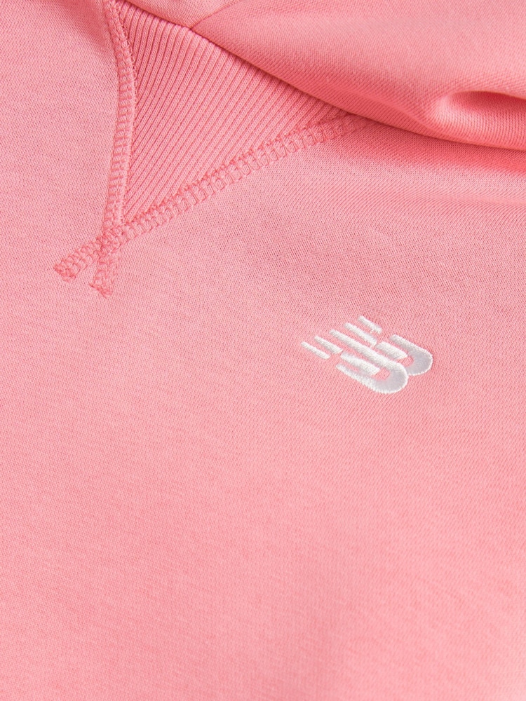 New Balance Pink Small Brush Back Logo Hoodie - Image 8 of 8