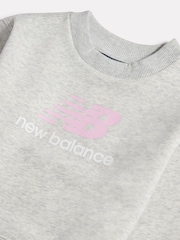 灰色 - New Balance BB Stacked Logo Crew Neck Sweat Top - 圖片 3/3