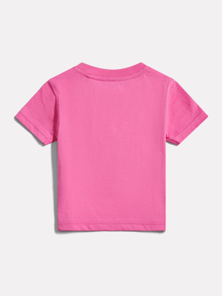 New Balance Dark Pink Stacked Logo T-Shirt - Image 2 of 3 New Balance Dark Pink Stacked Logo T-Shirt - Image 2 of 3