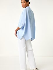 Roman Blue Boxy Relaxed Blouse - Image 3 of 5