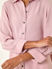 Roman Pink Constrast Stitch Shirt - Image 5 of 5