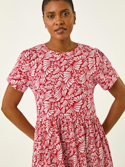 Roman Red Abstract Print Jersey Dress - Image 4 of 5