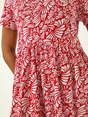 Roman Red Abstract Print Jersey Dress - Image 5 of 5