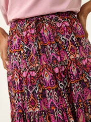Roman Black Abstract Print Tiered Skirt - Image 6 of 6