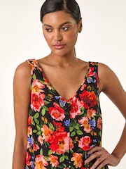 Roman Red Floral Buttoned Cami Top - Image 4 of 5