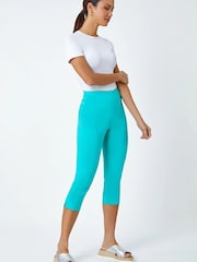 Roman Mint Green Cropped Stretch Trousers - Image 3 of 5