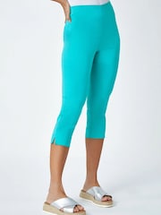 Roman Mint Green Cropped Stretch Trousers - Image 4 of 5