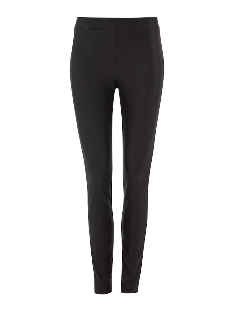 Roman Black Faux Leather Pull On Elastic Waist Trousers - Image 11 of 11