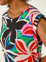 Roman Pink Floral Print Shell Top - Image 5 of 5