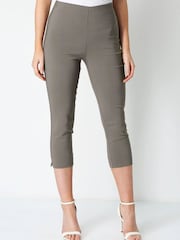 Roman Brown Cropped Stretch Trousers - Image 1 of 4