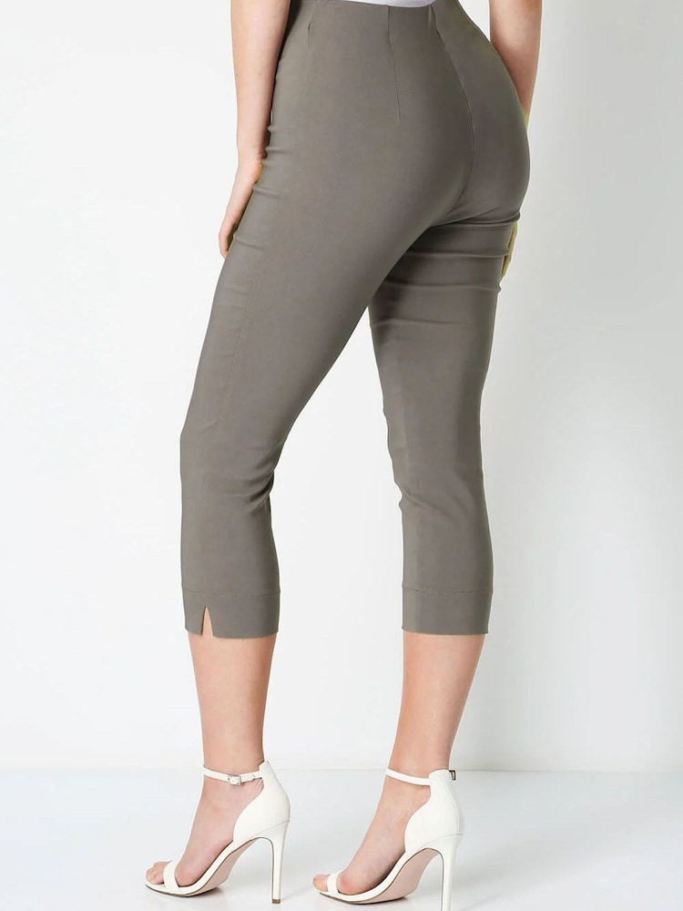 Roman Brown Cropped Stretch Trousers - Image 2 of 4