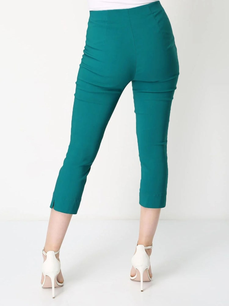 Roman Light Green Cropped Stretch Trousers - Image 2 of 4