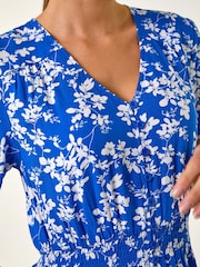 Roman Blue Floral Button Maxi Dress - Image 5 of 5